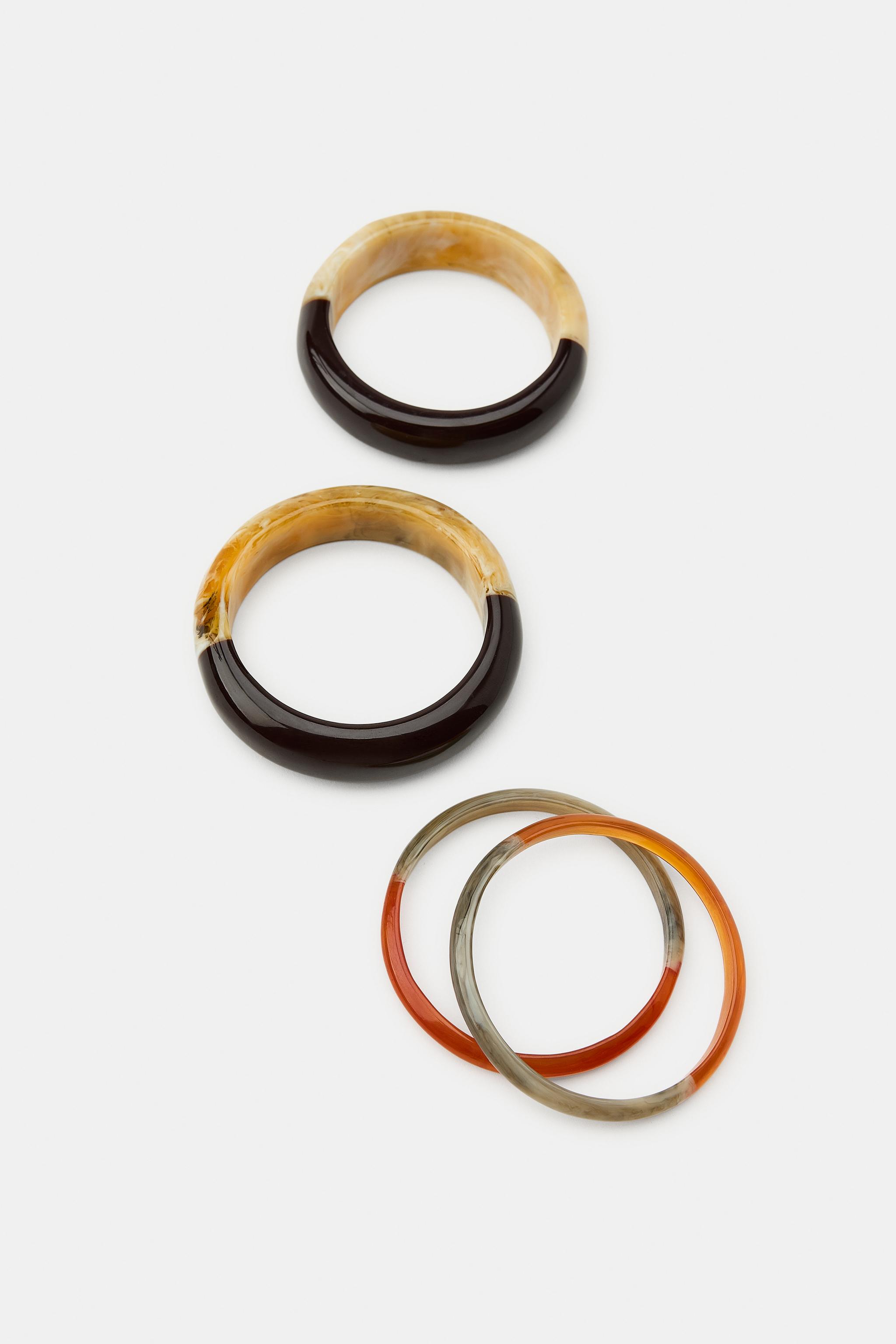 LOT DE 4 BRACELETS COMBINÉS EN RÉSINE